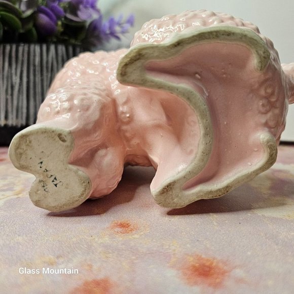 SOLD - Victoria Ceramics Vintage 1950s Glazed Pink French Poodle Coin Money Bank - Picture 8 of 10